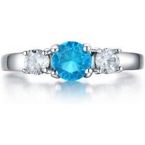 12.December Classic Birthstone CZ Stainless Steel Ring